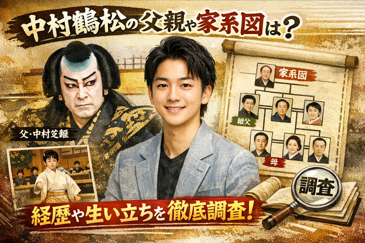 中村鶴松の父親や家系図は？経歴や生い立ちを徹底調査！